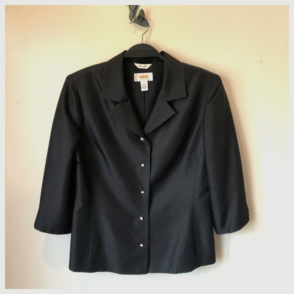 Talbots Petites Pure Silk Black Jacket Size 4